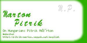 marton pitrik business card